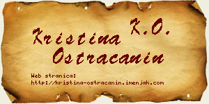 Kristina Ostraćanin vizit kartica